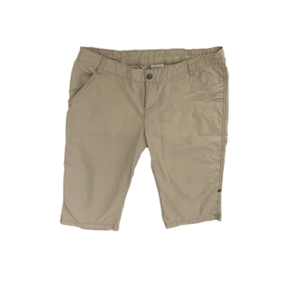 Columbia Cropped Cotton/Nylon Hiking Pants, Size 12, Tan - Picture 1 of 10